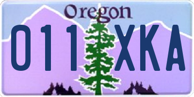 OR license plate 011XKA