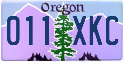 OR license plate 011XKC