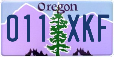 OR license plate 011XKF