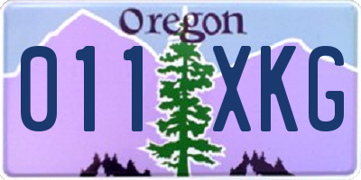 OR license plate 011XKG