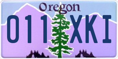 OR license plate 011XKI