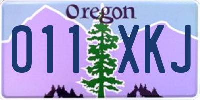 OR license plate 011XKJ