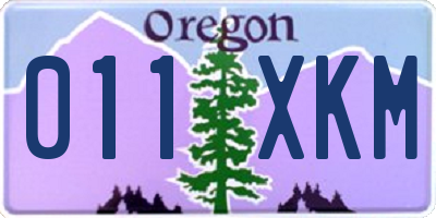 OR license plate 011XKM