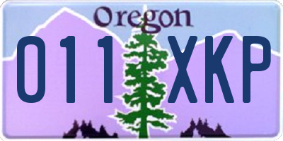 OR license plate 011XKP