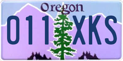 OR license plate 011XKS