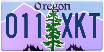 OR license plate 011XKT