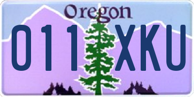OR license plate 011XKU