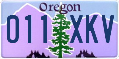 OR license plate 011XKV