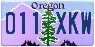 OR license plate 011XKW