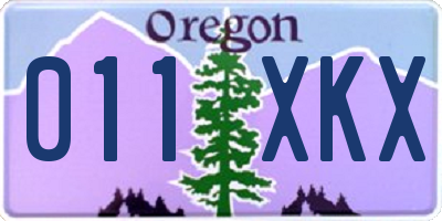 OR license plate 011XKX