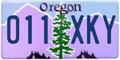 OR license plate 011XKY