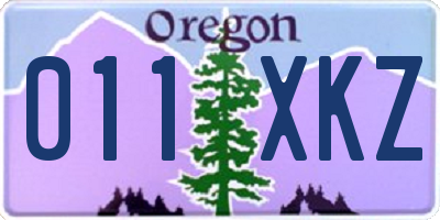 OR license plate 011XKZ