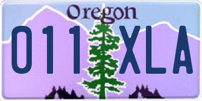 OR license plate 011XLA