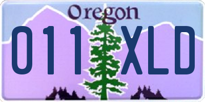 OR license plate 011XLD