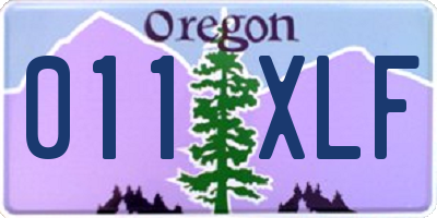 OR license plate 011XLF