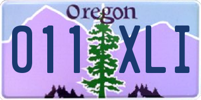 OR license plate 011XLI