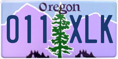 OR license plate 011XLK