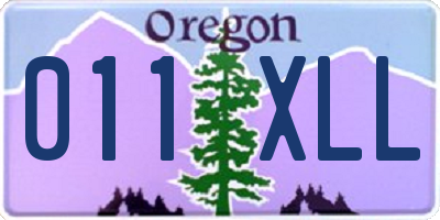 OR license plate 011XLL