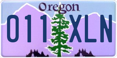 OR license plate 011XLN