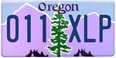 OR license plate 011XLP