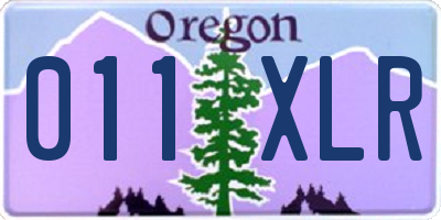 OR license plate 011XLR