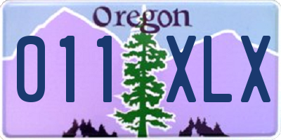 OR license plate 011XLX