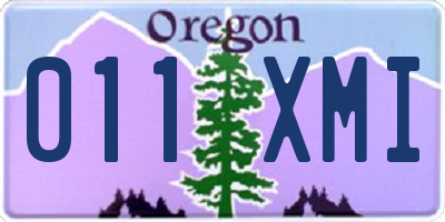 OR license plate 011XMI