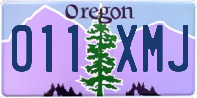 OR license plate 011XMJ