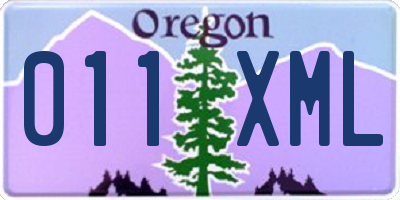 OR license plate 011XML