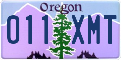 OR license plate 011XMT