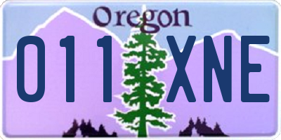 OR license plate 011XNE