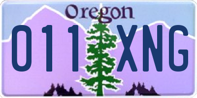 OR license plate 011XNG