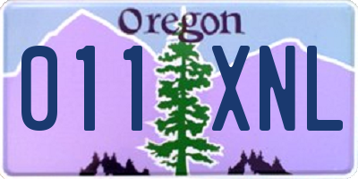 OR license plate 011XNL