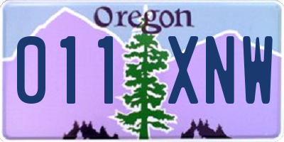 OR license plate 011XNW