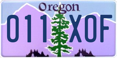 OR license plate 011XOF