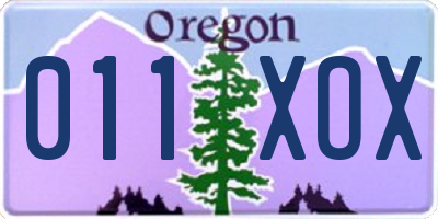 OR license plate 011XOX