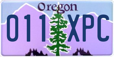 OR license plate 011XPC