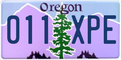 OR license plate 011XPE