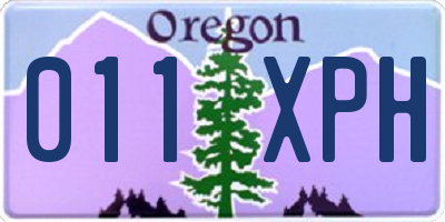 OR license plate 011XPH