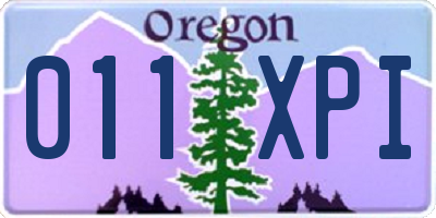 OR license plate 011XPI