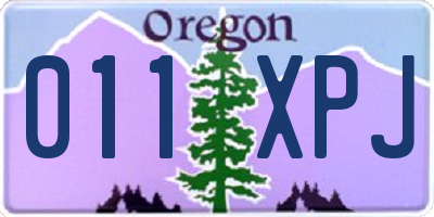 OR license plate 011XPJ