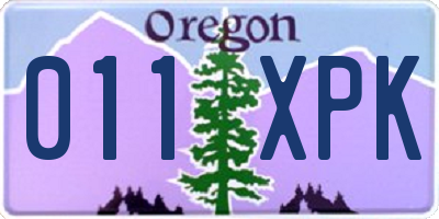 OR license plate 011XPK