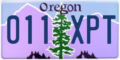 OR license plate 011XPT