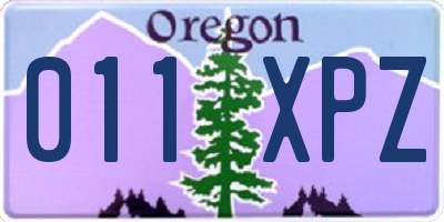 OR license plate 011XPZ