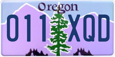 OR license plate 011XQD