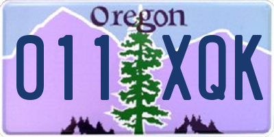 OR license plate 011XQK