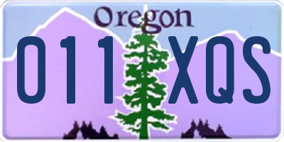 OR license plate 011XQS