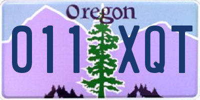 OR license plate 011XQT