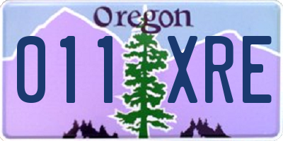 OR license plate 011XRE