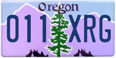 OR license plate 011XRG